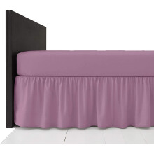 ( Double, Rose) Extra Deep Plain Bed Base Valance Sheets Frilled
