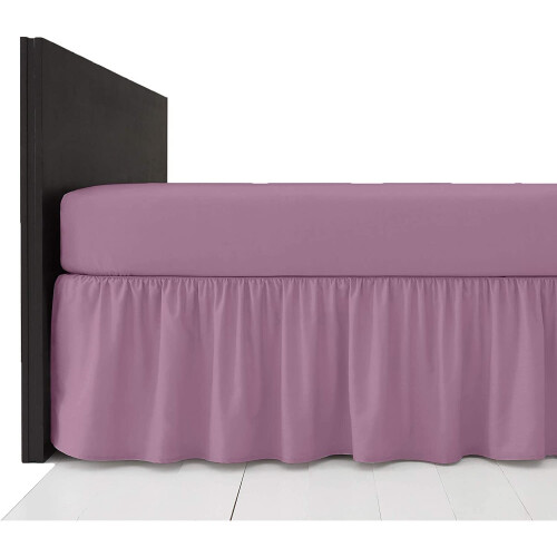 ( Double, Rose) Extra Deep Plain Bed Base Valance Sheets Frilled