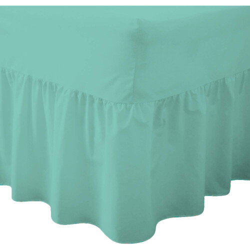 (4FT Small Double, Mint Green) Luxury Percale Fitted Valance Sheet Non Iron Sheet