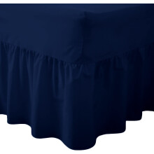 (4FT Small Double, Navy Blue) Luxury Percale Fitted Valance Sheet Non Iron Sheet