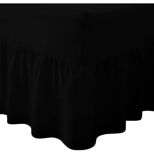(Single, Black) Luxury Percale Fitted Valance Sheet Non Iron Sheet