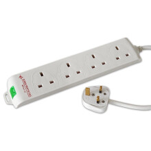 Tacima 2m 4 Way Surge Protection Mains Extension Lead