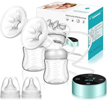 Breast Pump, Electric Breastfeeding Pump 3 Modes 10 Levels Dual Rechargeable Nursing Double Breast Milk Pump Massage with Touchscreen LED BPA Free