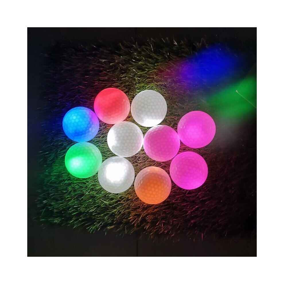 3PCS/Box Golf Balls LED Seven-Color Flashing Light-Emitting Golf Balls Night Golf Course Practice Ball Random Color