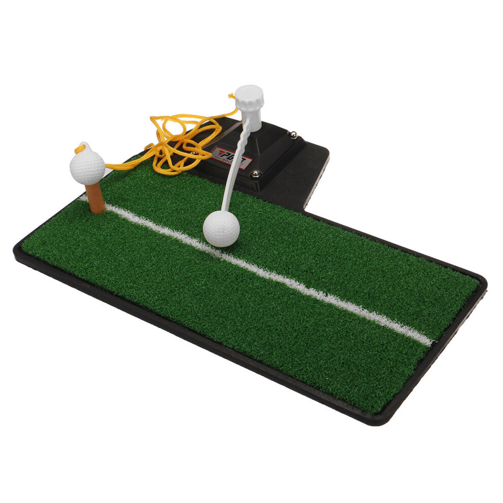 (Black, Thickness: 8cm) 3-in-1 Golf Practice Swing Putting Mat Multi-functional Golf Practice Grass Mat Golf Putter for Beginners Training