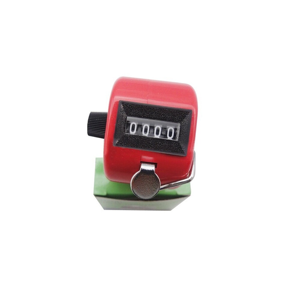 (Red) 4 Digit Number Golf Clicker Hand Held Tally Counter