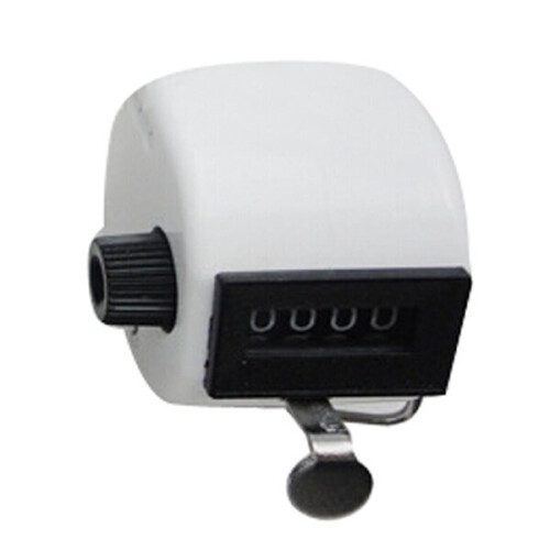 (White) 4 Digit Number Golf Clicker Hand Held Tally Counter