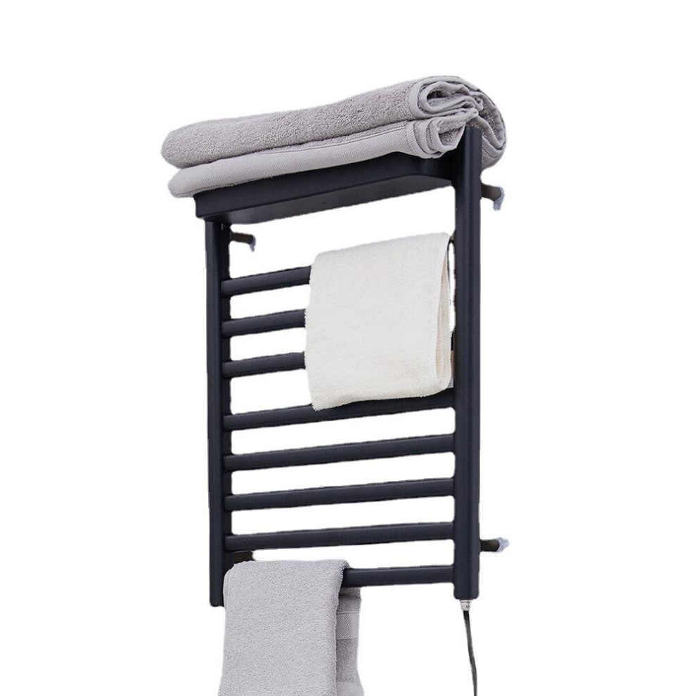 (Black) Towel Warmer 50 Physical Sterilization Clothes Dryer Large Area Hanging Space Waterproof Punch-free Installation 220V 75W