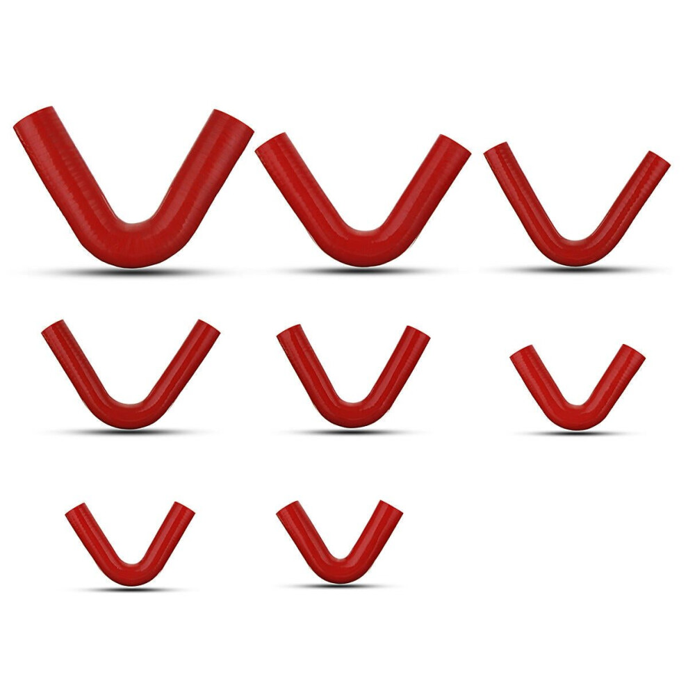 (9.5Mm) 6.5-13Mm 120 Degree Silicone Tube 150Mm Length Silicone Vacuum Hose Tubing Turbo Coolant Tube Red 3654659390837