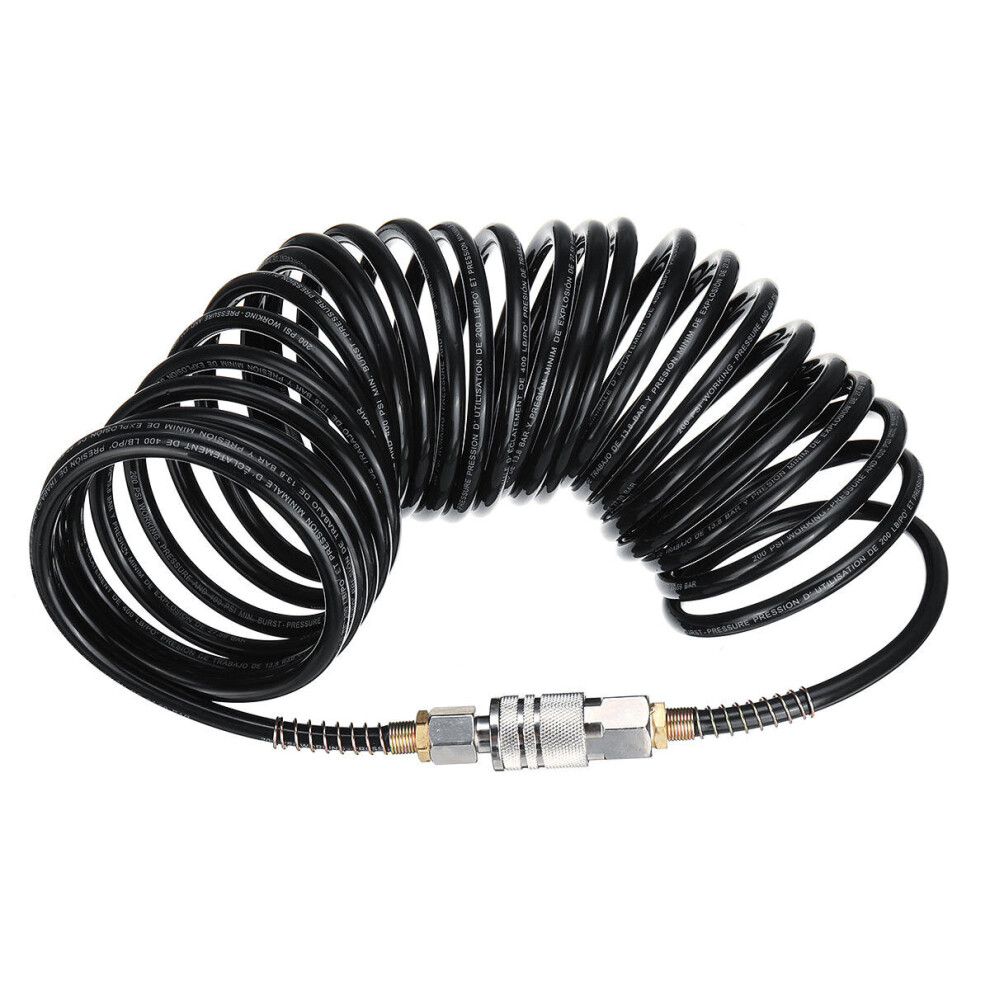 25Ft Air Hose Fittings Recoil Pneumatic Airline Compressor 200Psi Quick Coupler 3654657480813
