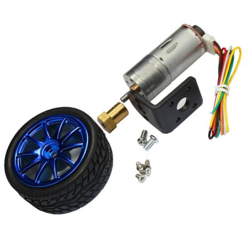6V 210RPM Encoder Motor DC Gear Motor with Mounting Bracket and Wheel 2