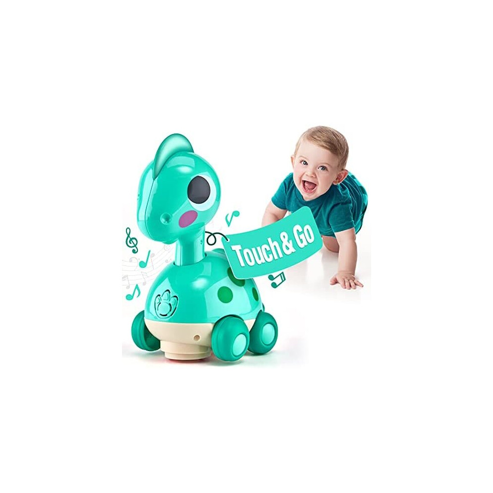 CubicFun Baby Toys Touch & Go Musical Light Crawling Dinosaur Toys for 1 Year Old Boys Girls Baby Musical Toys for 2 Year Old Boy Toddler Toys Gifts