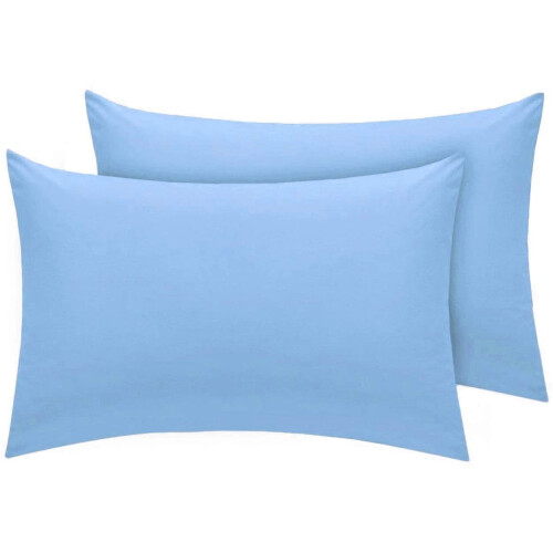 (Blue) Best 2x Pillow Cases100% Brushed Cotton Flanelette