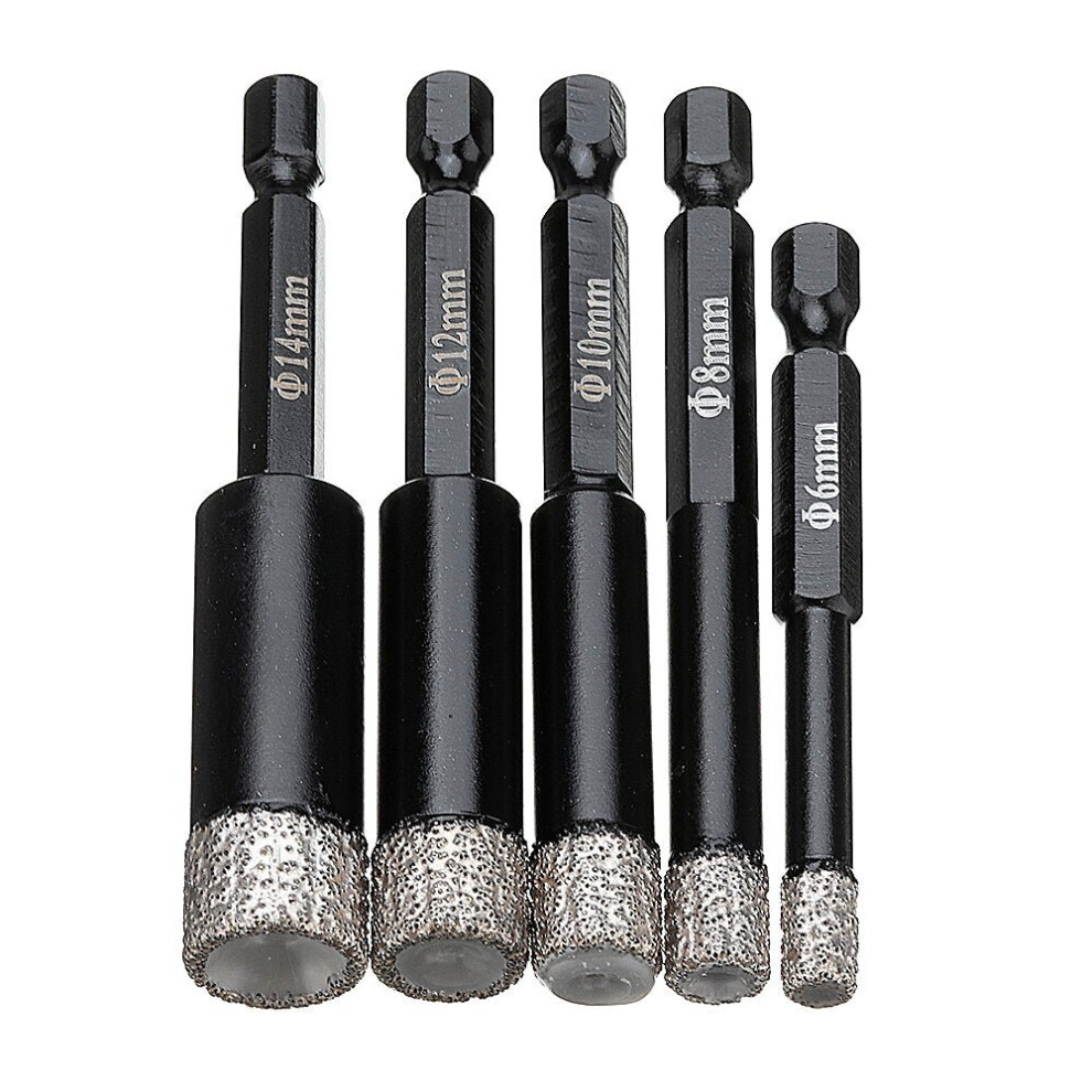(10.0Mm) 6-14Mm Vaccum Brazed Diamond Dry Drill Bits Hole Saw Cutter For Granite Marble Ceramic Tile Glass 6112211930053