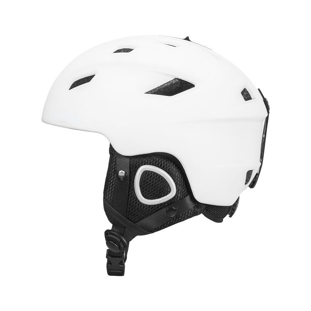 (White, S) Safety Light Helmet Integrally-Molded Snowboard Cycling Skiing Snow