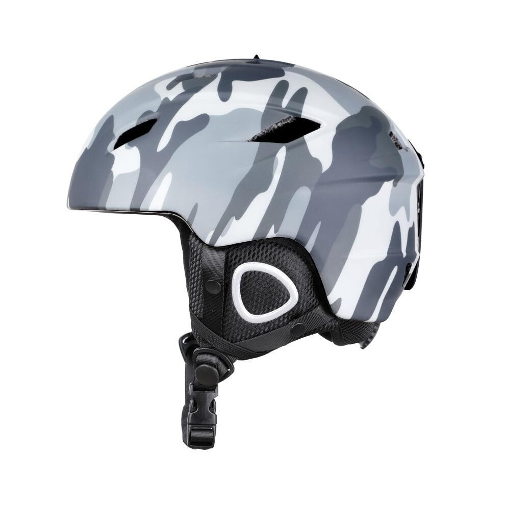 (Camouflage, L) Safety Light Helmet Integrally-Molded Snowboard Cycling Skiing Snow