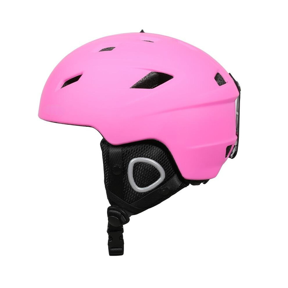(Pink, S) Safety Light Helmet Integrally-Molded Snowboard Cycling Skiing Snow