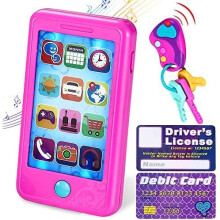JOYIN Play-act Pretend Play Smart Phone, Keyfob Key Toy and Credit Cards Set Kids Toddler Cellphone Key Toys