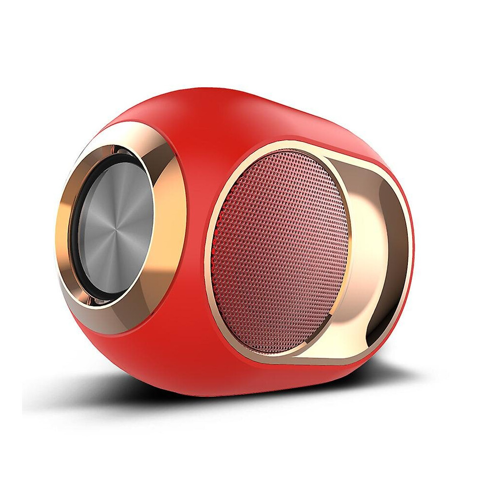() Egg Speaker Mini Wireless Bluetooth Speaker Portable Subwoofer Speaker Red/Golden 768647957933