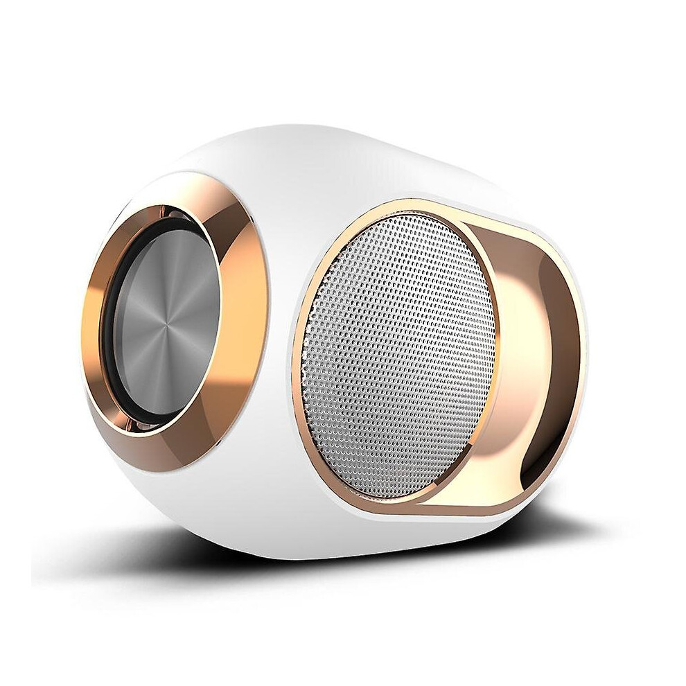 () Egg Speaker Mini Wireless Bluetooth Speaker Portable Subwoofer Speaker White/Golden 768647957841