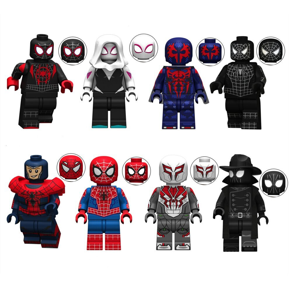 8PCS Spiderman Minifigure Building Blocks Fit Lego