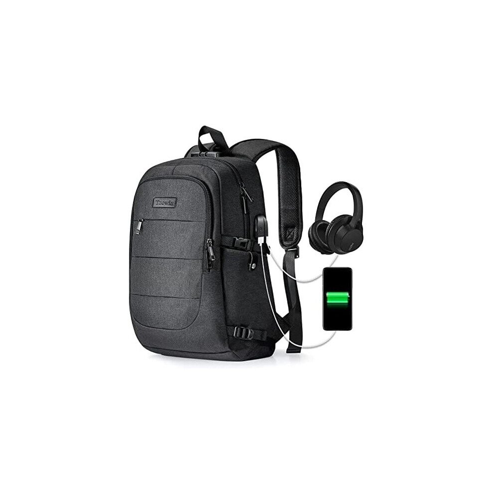 Travel Laptop Backpack Water Resistant Anti-Theft Bag with USB Charging Port and Lock 14/15.6 Inch Computer Business Backpacks for Women Men College