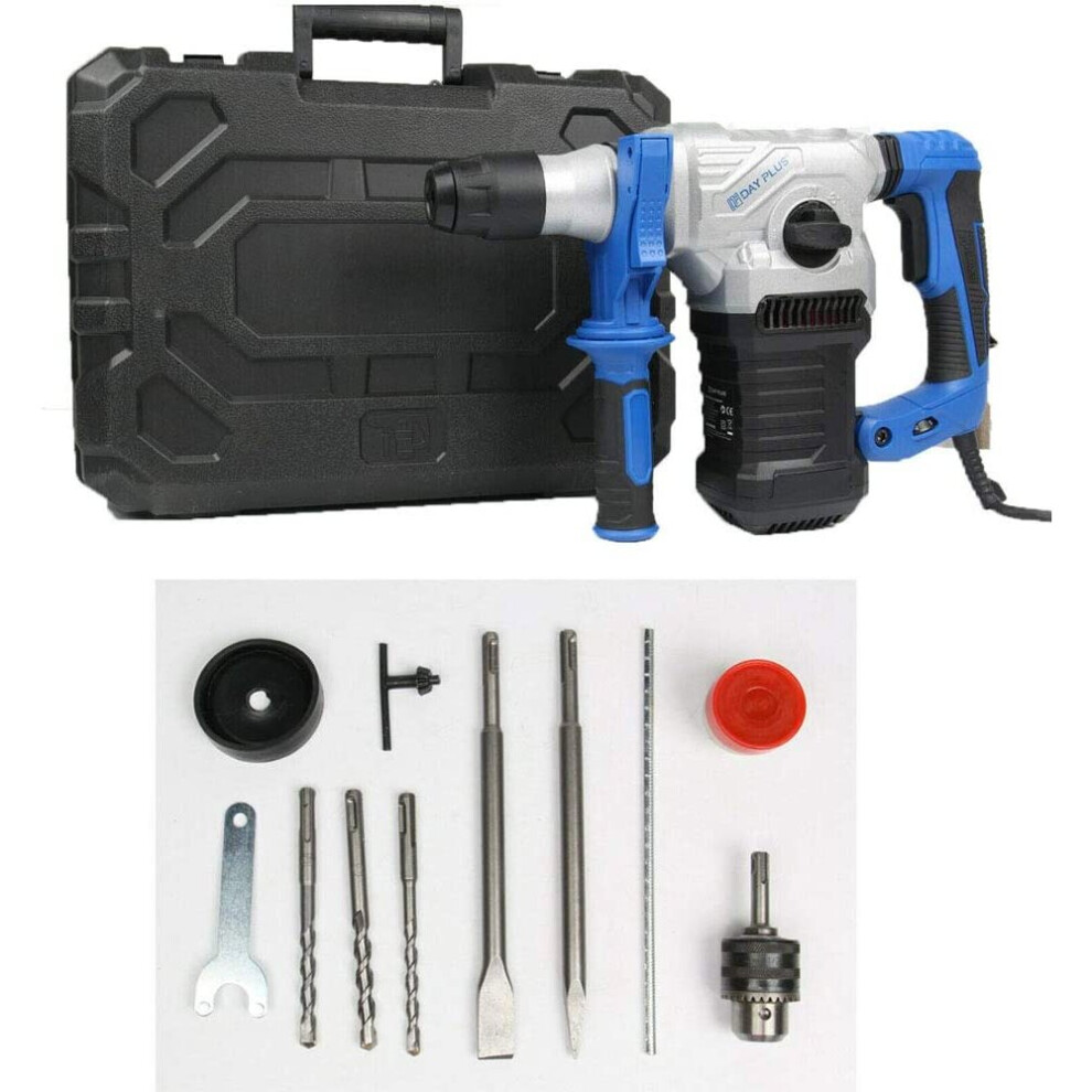 Heavy Duty Rotary SDS Hammer Drill Concrete Tile Breaker  Electric Demolition Jack Hammer Concrete Breaker Kit 1500W