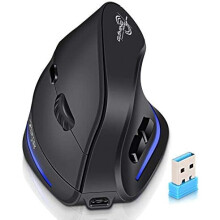 Vertical Ergonomic Mouse Wireless,ECHTPower Rechargeable 2.4G Optical USB Mouse for Laptop/Desktop/PC/Macbook with 1000/1600/2400 DPI,6