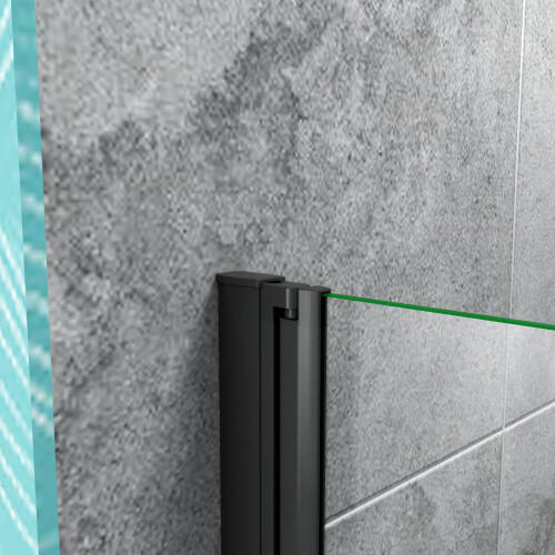 AICA Bathroom matt black 800X1400mm Tempered Glass 2