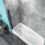 AICA Bathroom matt black 800X1400mm Tempered Glass 2