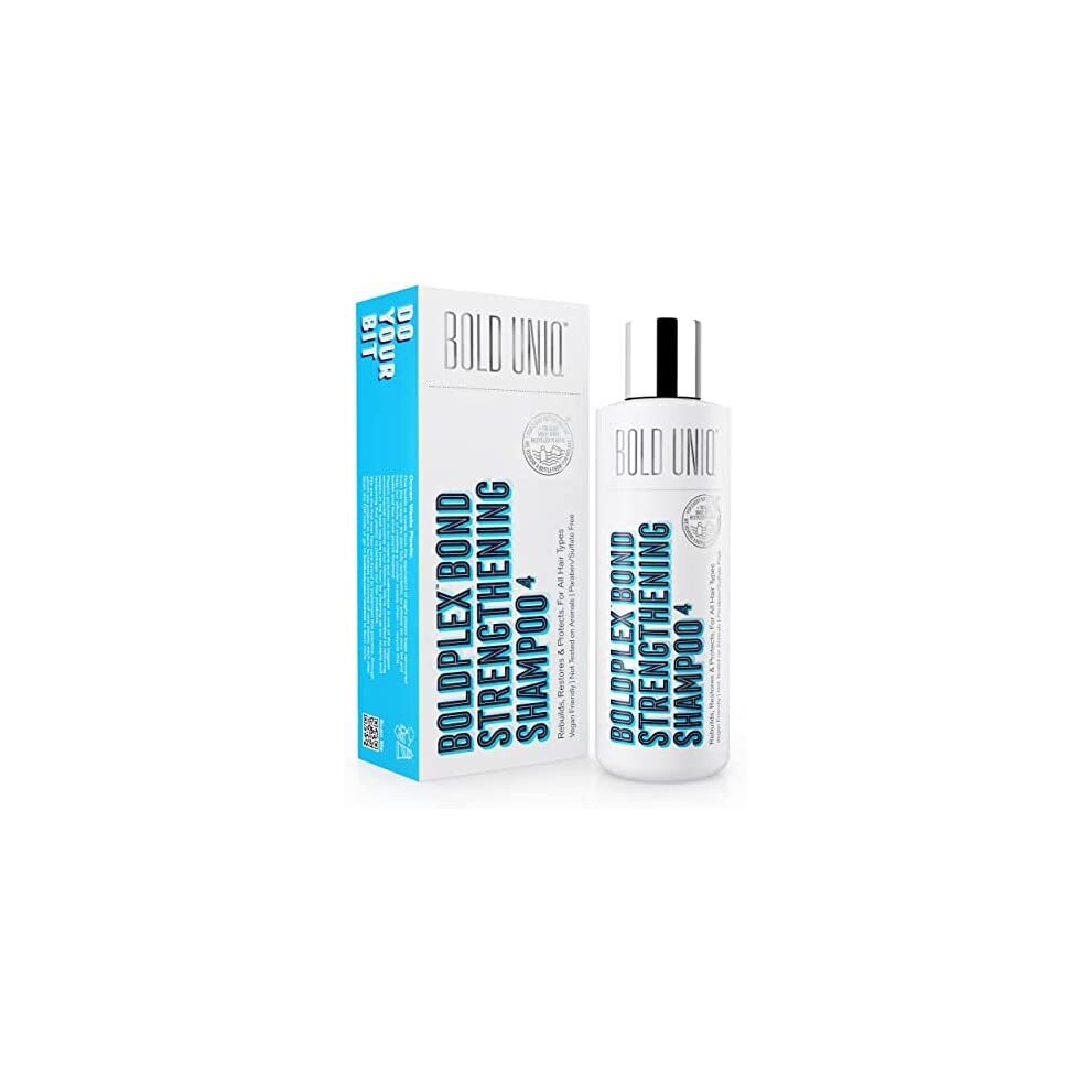 Bold Uniq Boldplex 4 Bond Strengthening Protein Shampoo For Dry Damaged Hair - Hydrating Formula For Curly, Dry, Coloured, Frizzy, Broken Or Bleached Hair