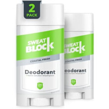 SweatBlock [AM] Deodorant Antiperspirant for Men & Women - Daily Sweat & Odor Protection - Easy, Clean, Smooth Glide - Dermatologist Tested - Coastal