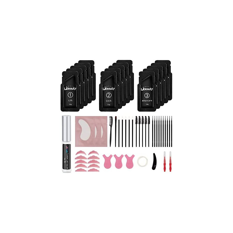 Libeauty Lash Lift Kit Eyelash Perm Sachet Disposable Professional Quality Quick Lash Lifting, Semi-Permanent Curling Perming Wave, Lotion & Liquid