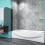 AICA Pivot Matt Black Frame Dark Grey Bath Shower Screen 3