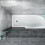 AICA Pivot Matt Black Frame Dark Grey Bath Shower Screen 5