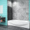 AICA Pivot Matt Black Frame Dark Grey Bath Shower Screen 4