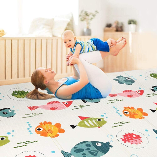 Folding 2Sides Baby Play Mat Large Foam Crawling Playmat Extra Thick 1