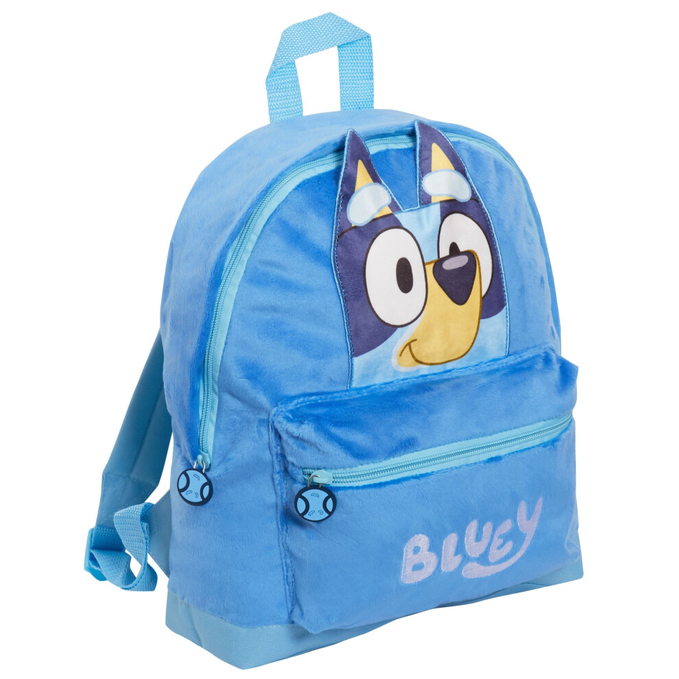 (One Size) Bluey Backpack Kids School Bag Boys Girls 3D Plush Travel Cushion Lunch Book Bag