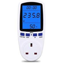 Power Meter Plug Energy Monitor Watt Meter Backlight LCD Display Electricity Usage Monitor Consumption Analyzer Voltage Amps Wattage KWH Outlet Power
