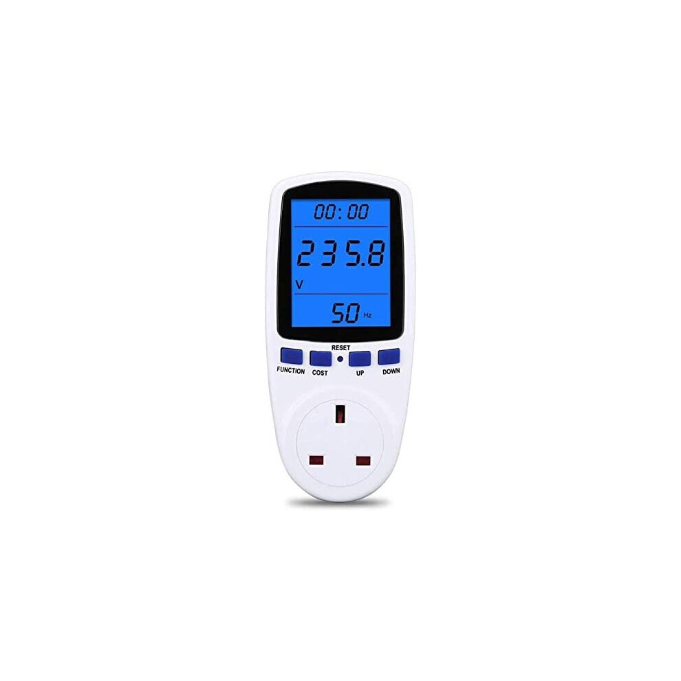 Power Meter Plug Energy Monitor Watt Meter Backlight LCD Display Electricity Usage Monitor Consumption Analyzer Voltage Amps Wattage KWH Outlet Power