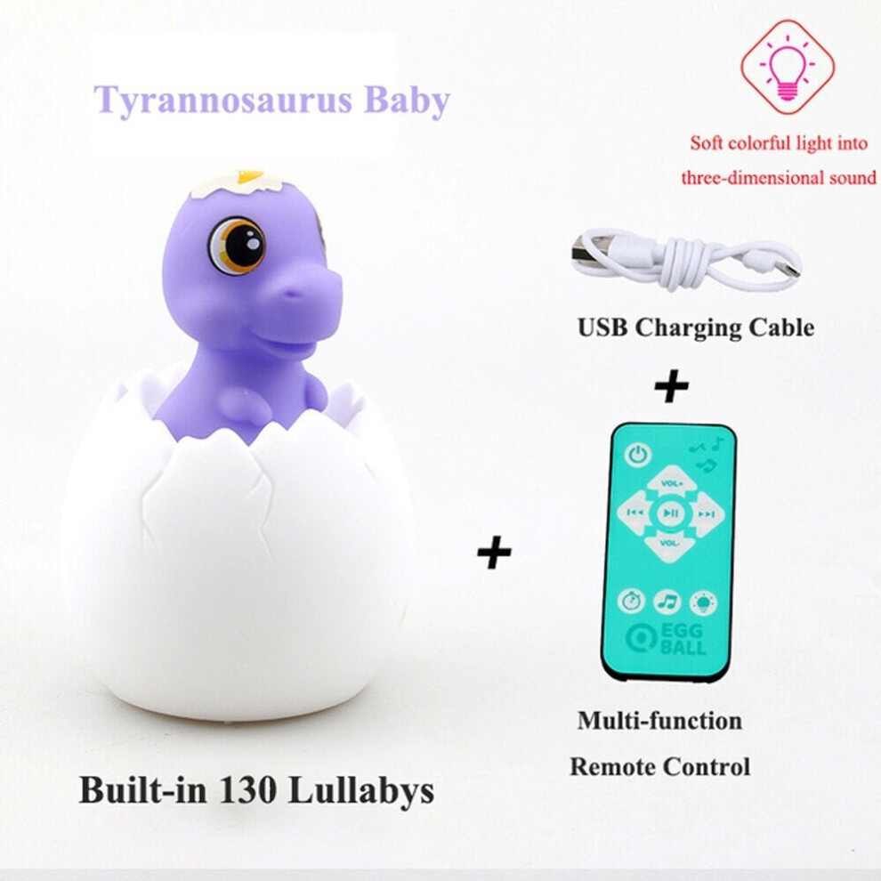 Multi-shape Creative Simulation Dinosaur Egg Night Light Sensor Pats Colorful Music Table Lamp Baby Sleep Aid Kids Glowing Toy