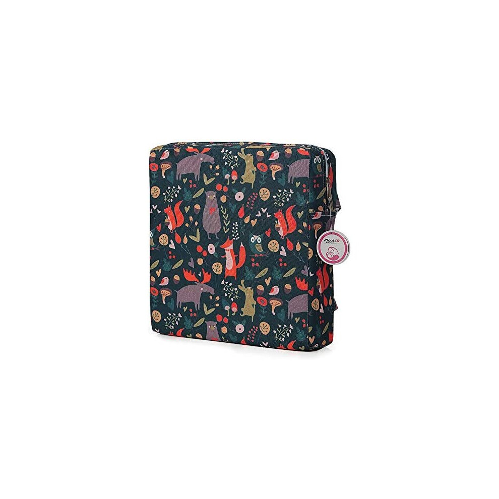 Zicac Booster Seat Owl Printed Harness Cushion Dismountable Kid Baby Seat Highten Pad Travel Storage Chair Toddler Infant Dining Chair (Dark Gray)