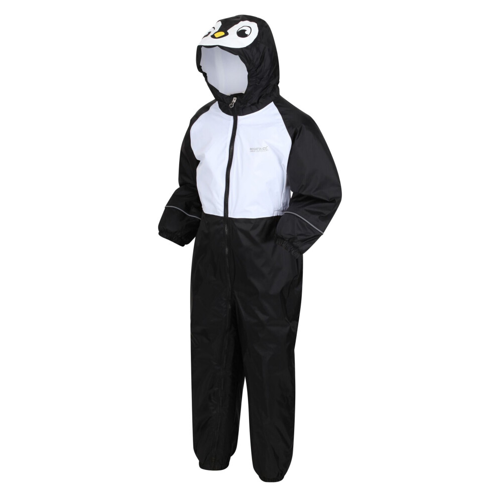 Regatta Kids Lightweight Mudplay Iii Waterproof Puddle Suit Black Penguin, Size: 3-4 yrs