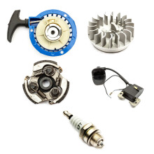 Mini Moto Pull Start Blue Ignition Coil Spark Plug Flywheel Clutch Quad Bike 49