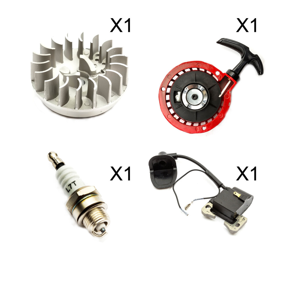 Mini Moto Dirtbike Pull Start Flywheel Spark Plug Ignition Coil 47Cc 49Cc Red 5055583050312