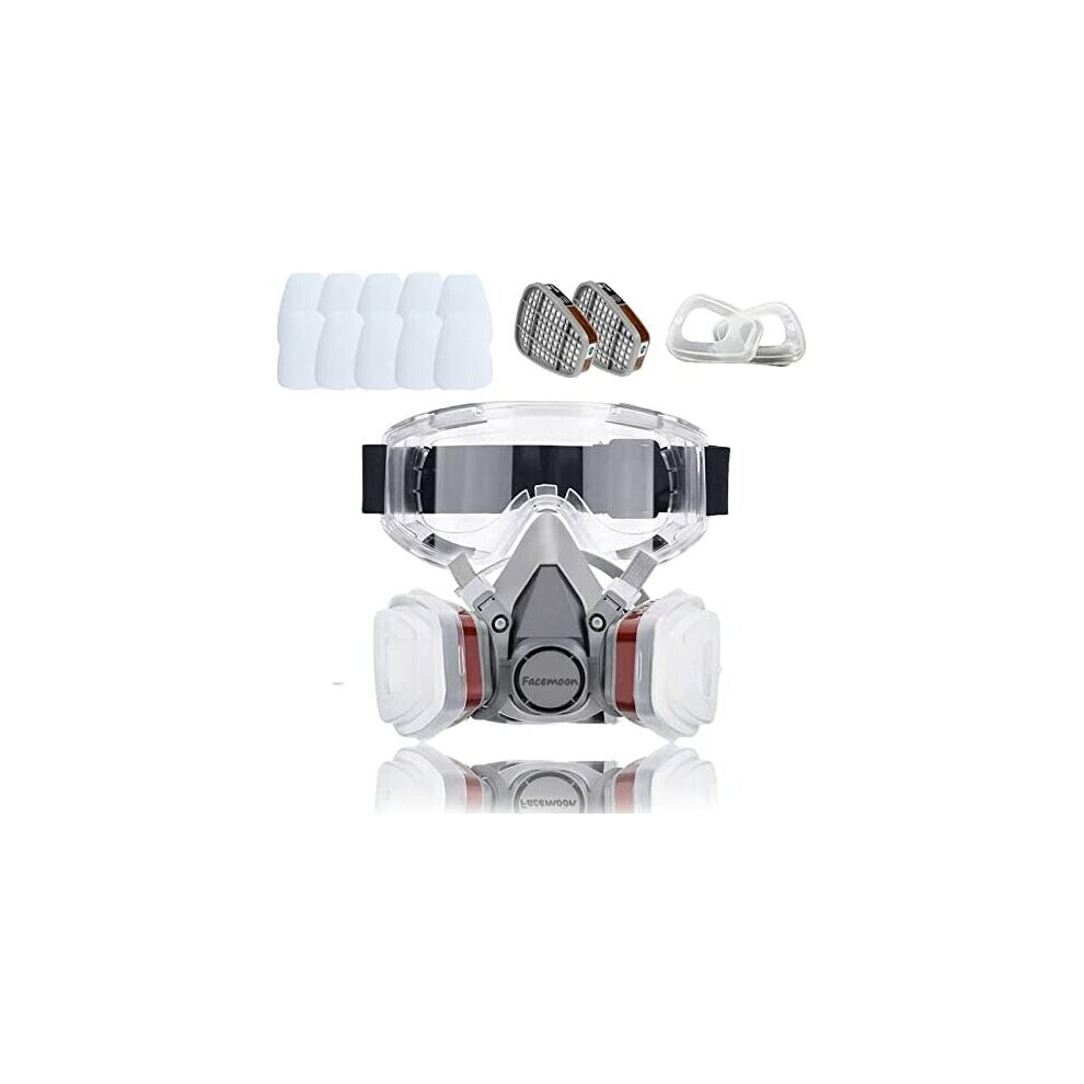 Respirator Mask,Safety Dust Face Cover,Dust Face Cover Paint Face Cover,Gas Mask With Filter,For Paint,Dust And 782938552089