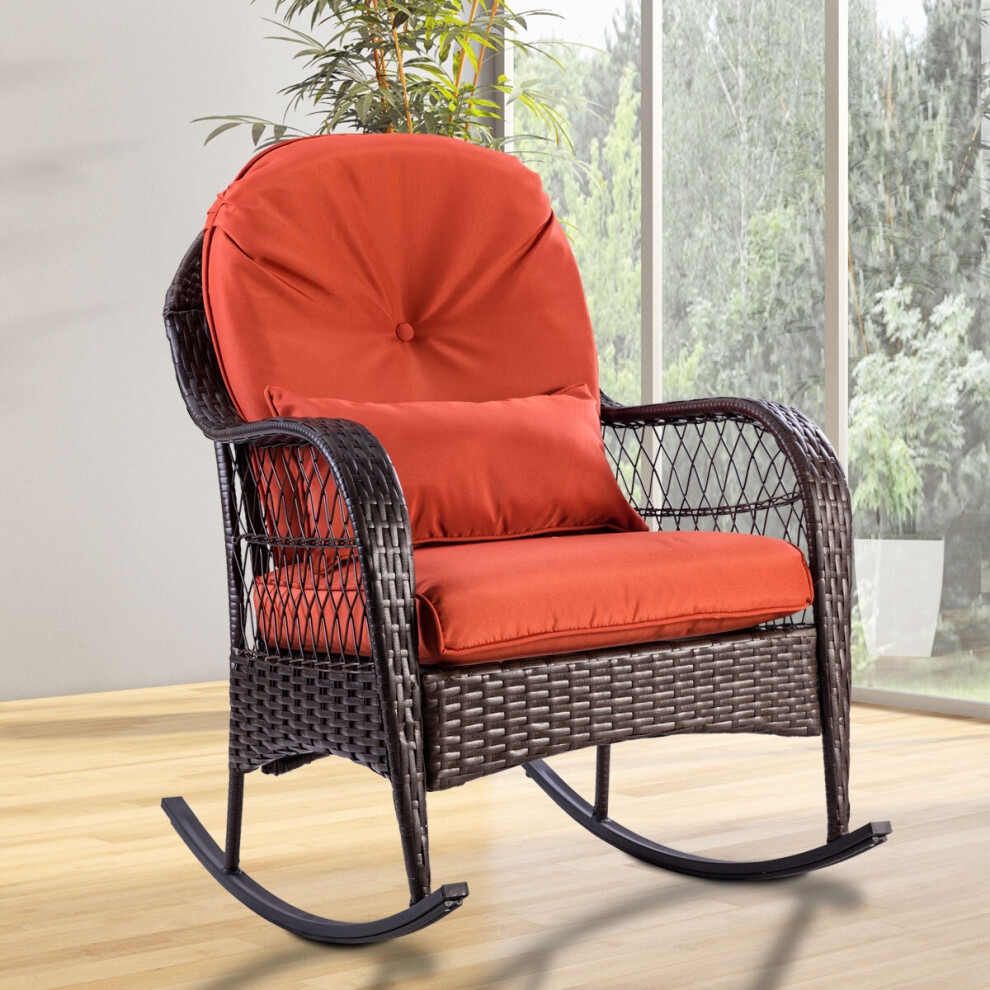 Wicker Rocking Chair Porch Garden Wicker Rocker Patio Furniture