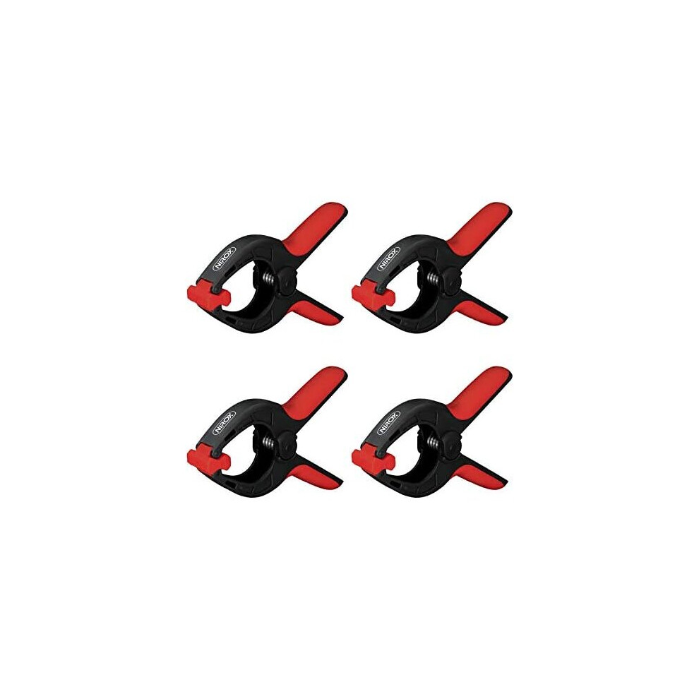 Nirox 4 x Set of Spring Clips - Clamps with Large Span Width - high Clamping Force of The Spring clamp - Clamps with moveable Jaws - Tension Clamps