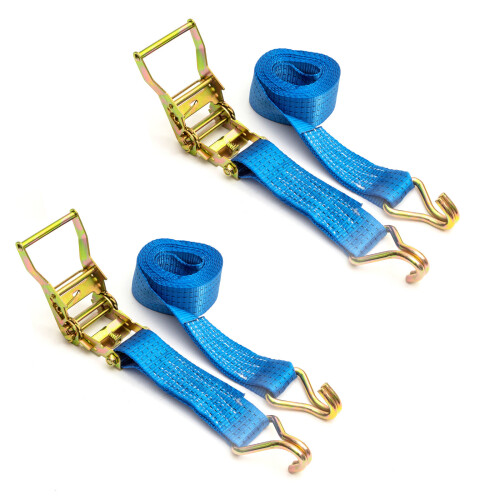 Warrior Heavy Duty Ratchet Straps 3m x 50mm Tie Down Secure Cargo 2000kg Van x2