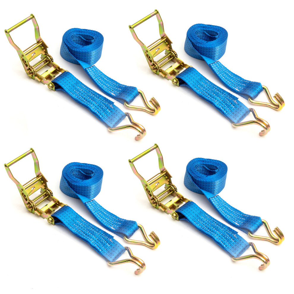 Heavy Duty Ratchet Straps 3m x 50mm Tie Down Secure Cargo 2000kg Car x4